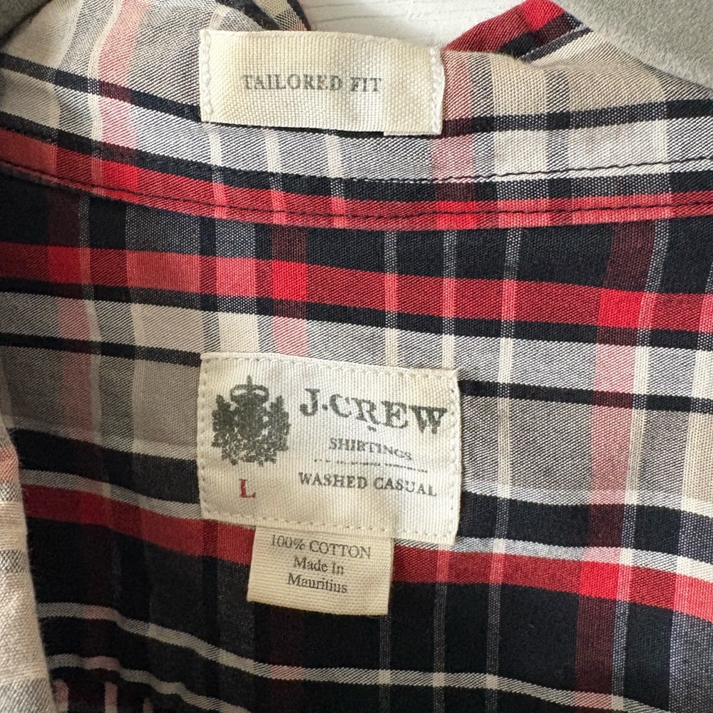 J.Crew Red and Black Checkered Shirt